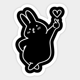 Bunny with Finger Heart | Korean Finger Heart Design | Handmade Illustrations by Atelier Serakara Sticker